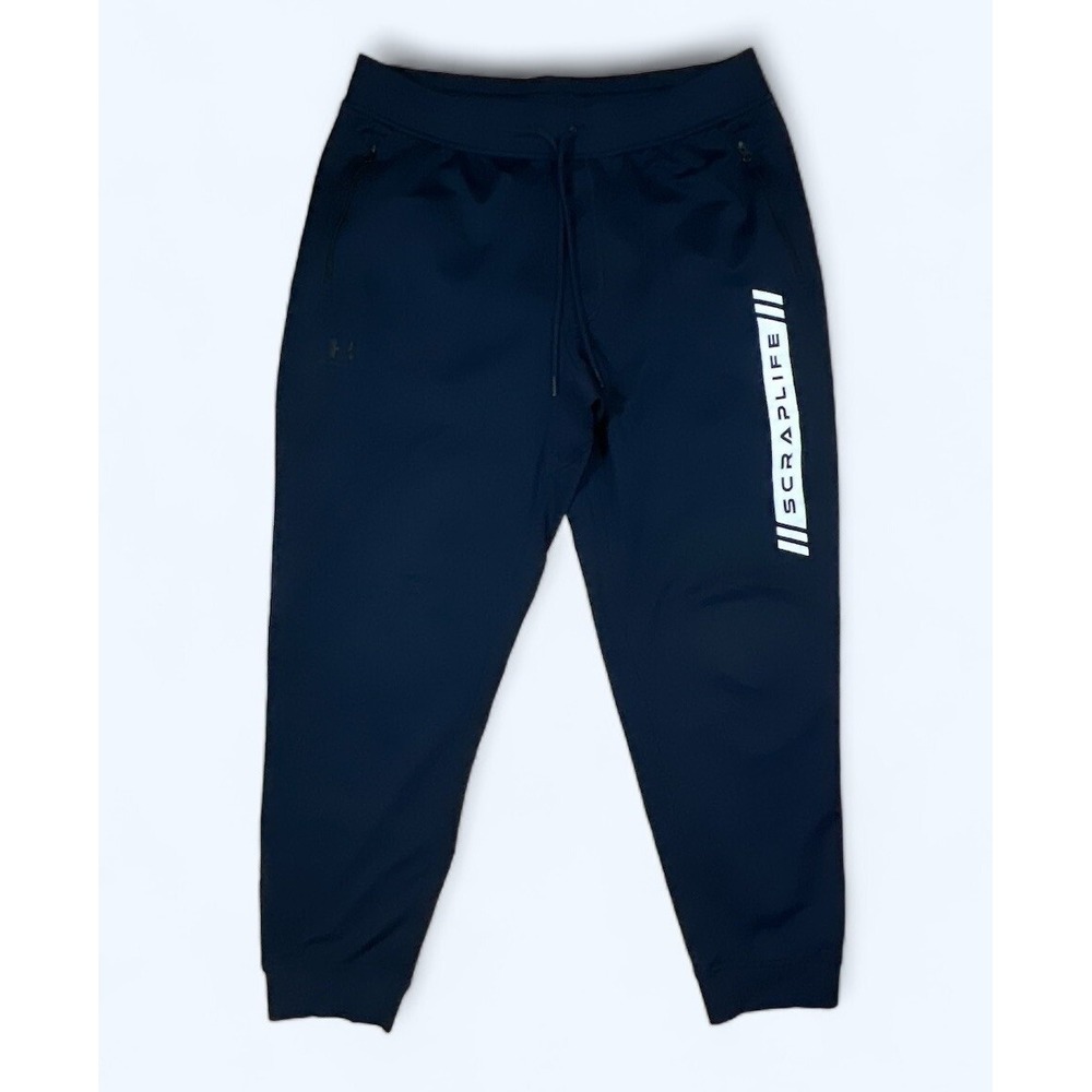Under Armour Sportstyle Joggers Navy Blue Size XL ZIPPER POCKETS SCRAPLIFE